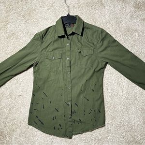 G by Guess Green Button Up Shirt